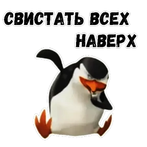 Пингвины Мадагаскара — стикер для MAX
