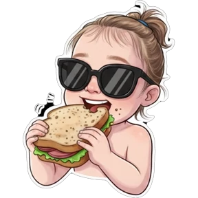 Юля кушает — стикер для MAX