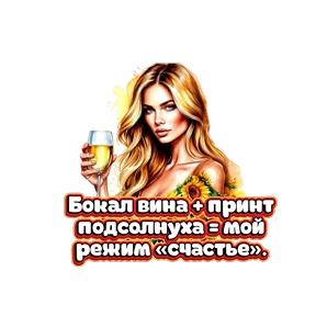 Блондинка с вином — стикер для MAX