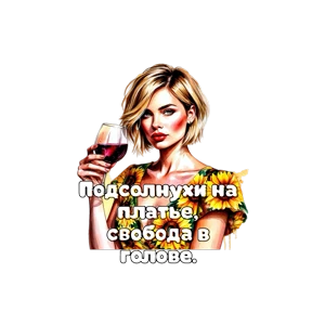 Блондинка с вином — стикер для MAX