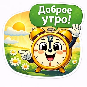 Доброе утро — стикер для MAX