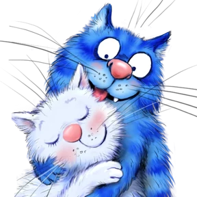 Синие коты — стикер для MAX