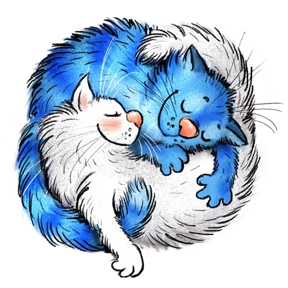 Синие коты — стикер для MAX
