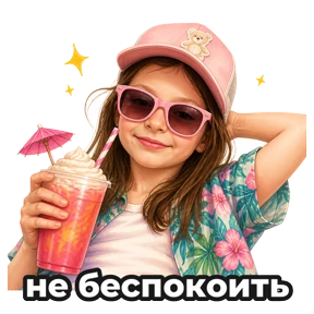 Евчик в отпуске — стикер для MAX