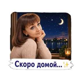 Жду мужа с работы — стикер для MAX