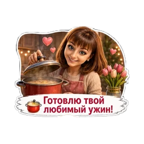 Жду мужа с работы — стикер для MAX