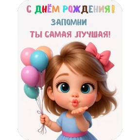 Стикер 55 из набора Поздравления от Ириски