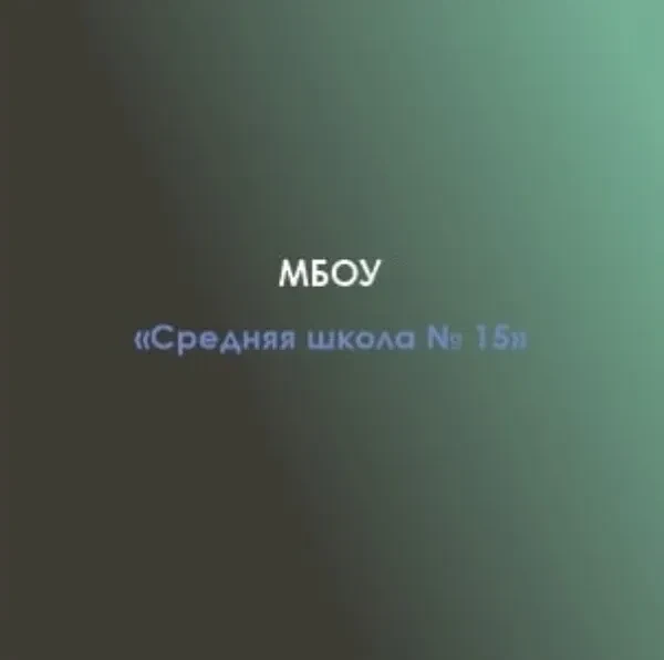 МБОУ " Средняя школа № 15"