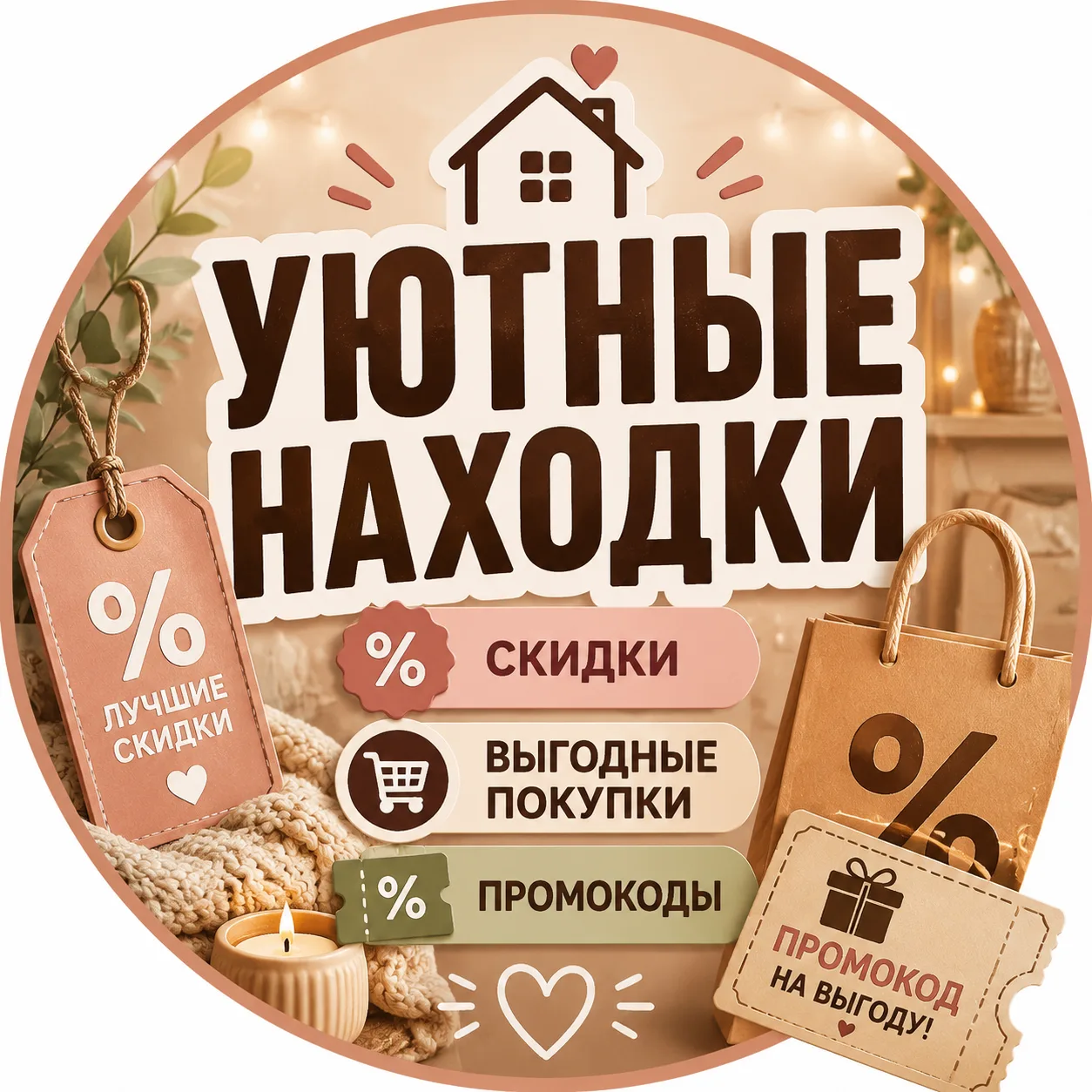 Уютные находки•Выгодные покупки•Скидки•Промокоды — канал в мессенджере MAX