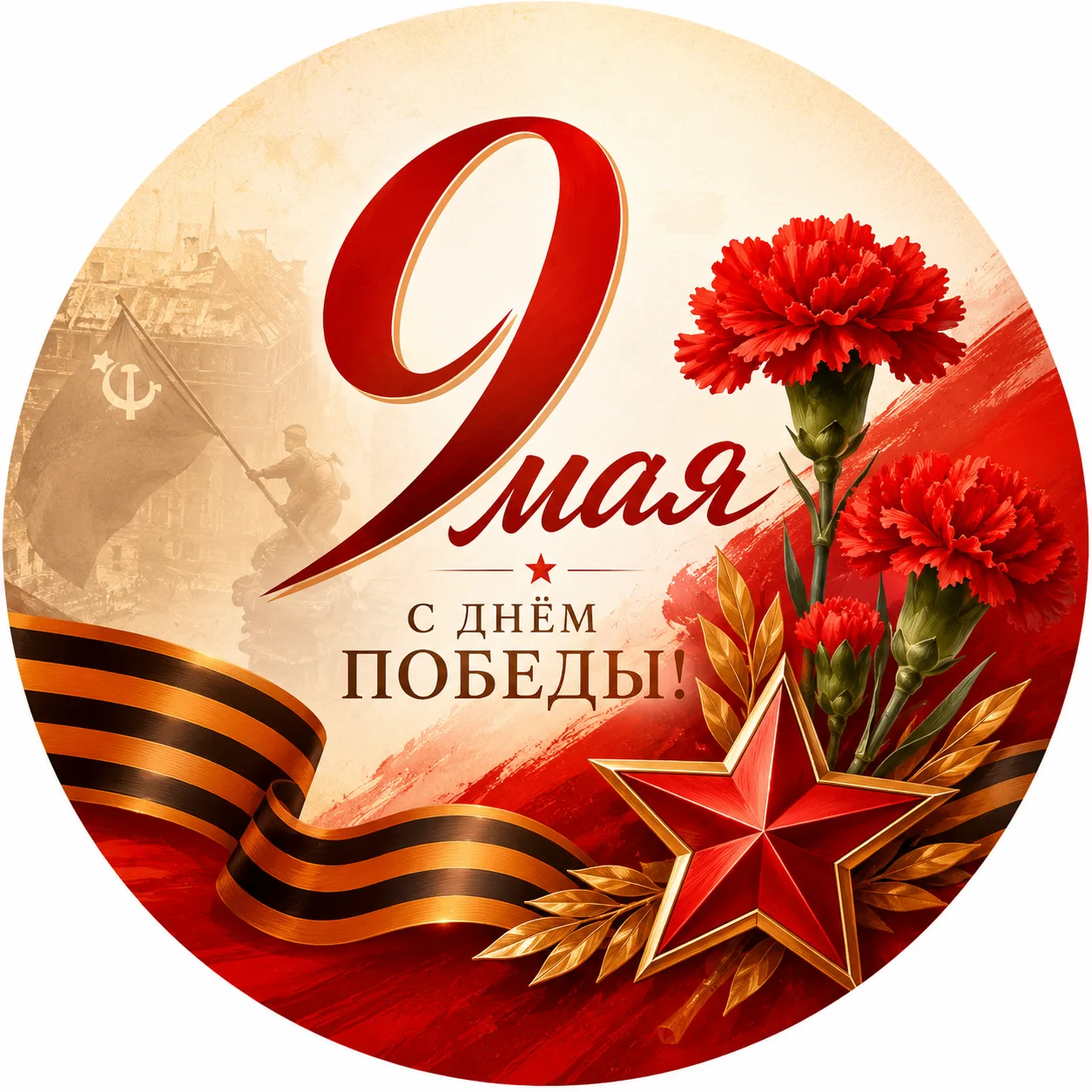 Открытки 9 мая День Победы. 9 мая в России отмечается День Победы в Великой Отечественной войне. — канал в мессенджере MAX