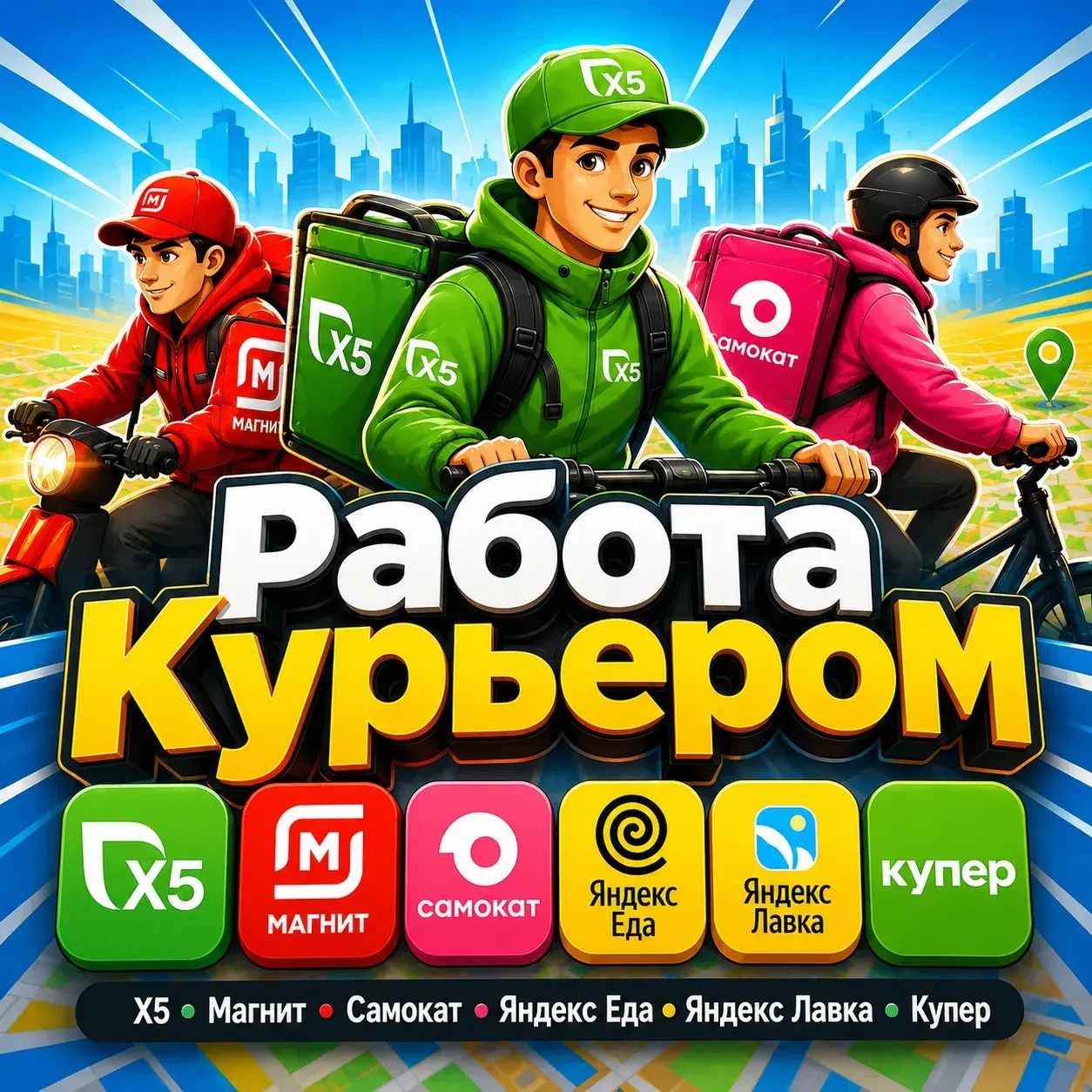 Работа Курьером | Вакансии Курьером | Чаты Курьеров | Купер Магнит Яндекс Еда Лавка Самокат X5 — канал в мессенджере MAX