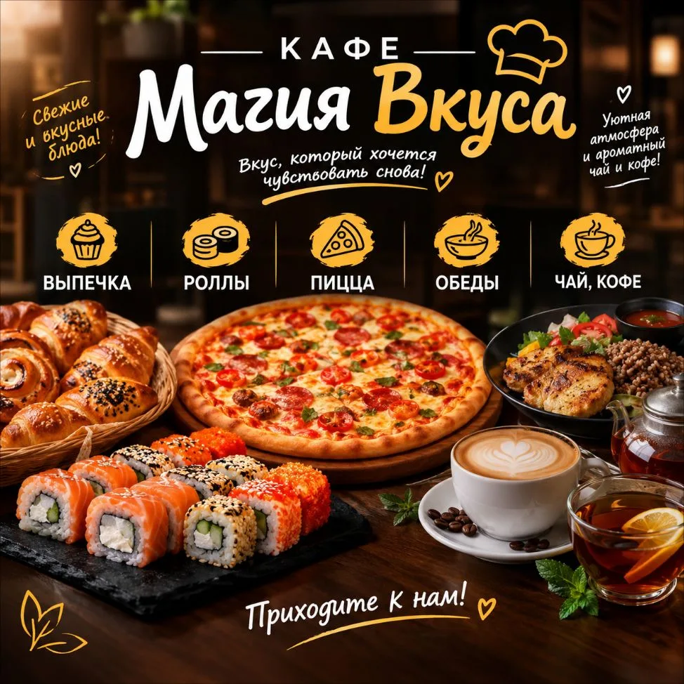 ✨ Магия Вкуса ✨ Пицца • Роллы • Кофе — канал в мессенджере MAX