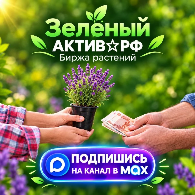 Зелёный АКТИВ☆₽Ф🌿БИРЖА РАСТЕНИЙ — канал в мессенджере MAX