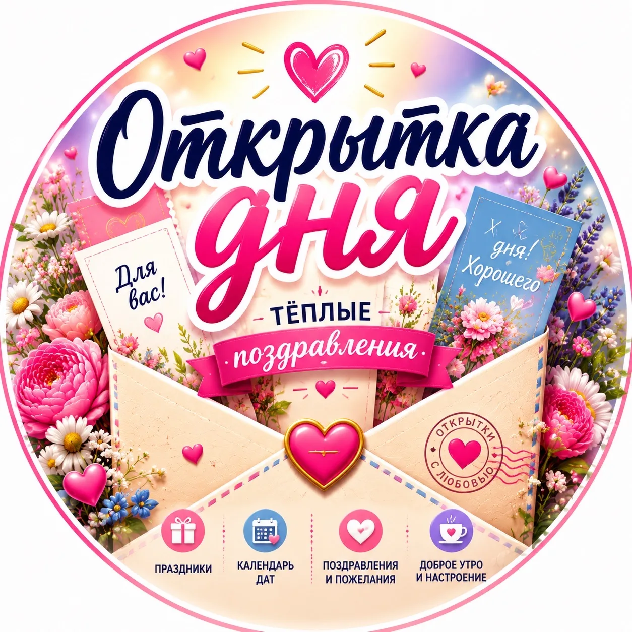 Открытка дня 💌Тёплые поздравления🌸 — канал в мессенджере MAX