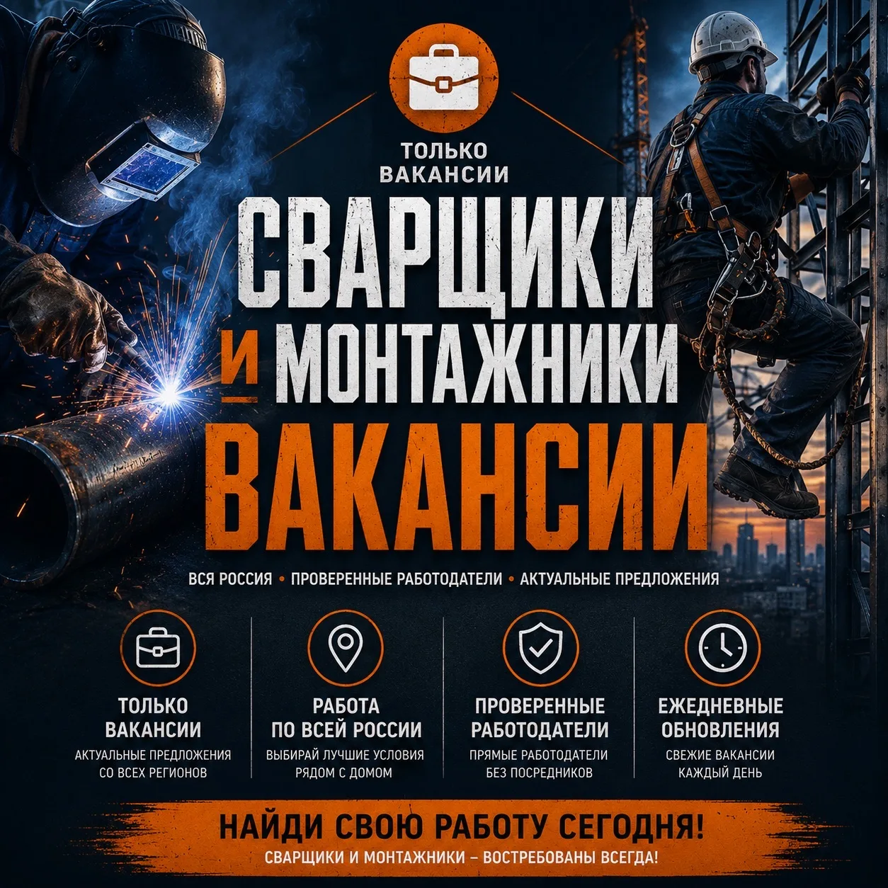 ВАКАНСИИ Сварщики и Монтажники — канал в мессенджере MAX