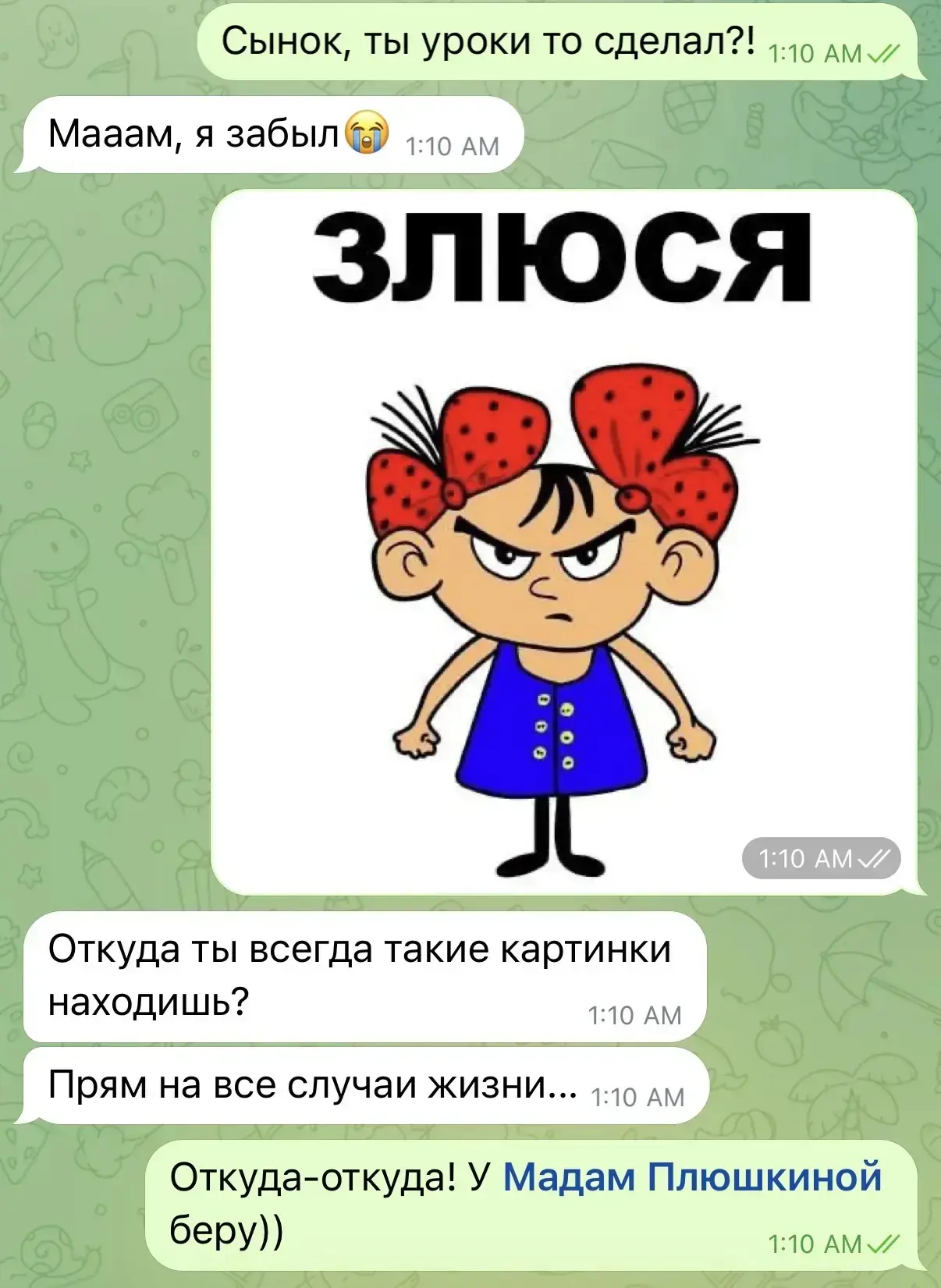 Изображение из сообщения канала