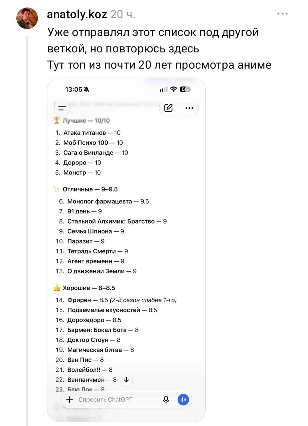 Изображение из сообщения канала