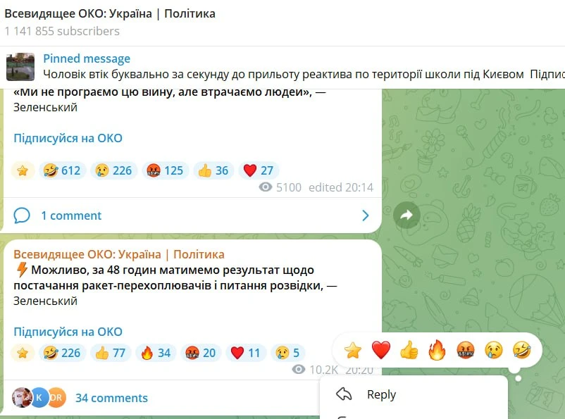 Изображение из сообщения канала