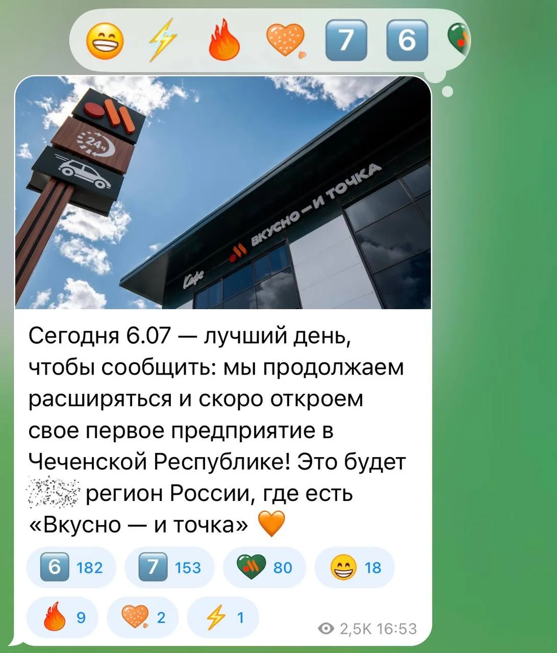 Изображение из сообщения канала