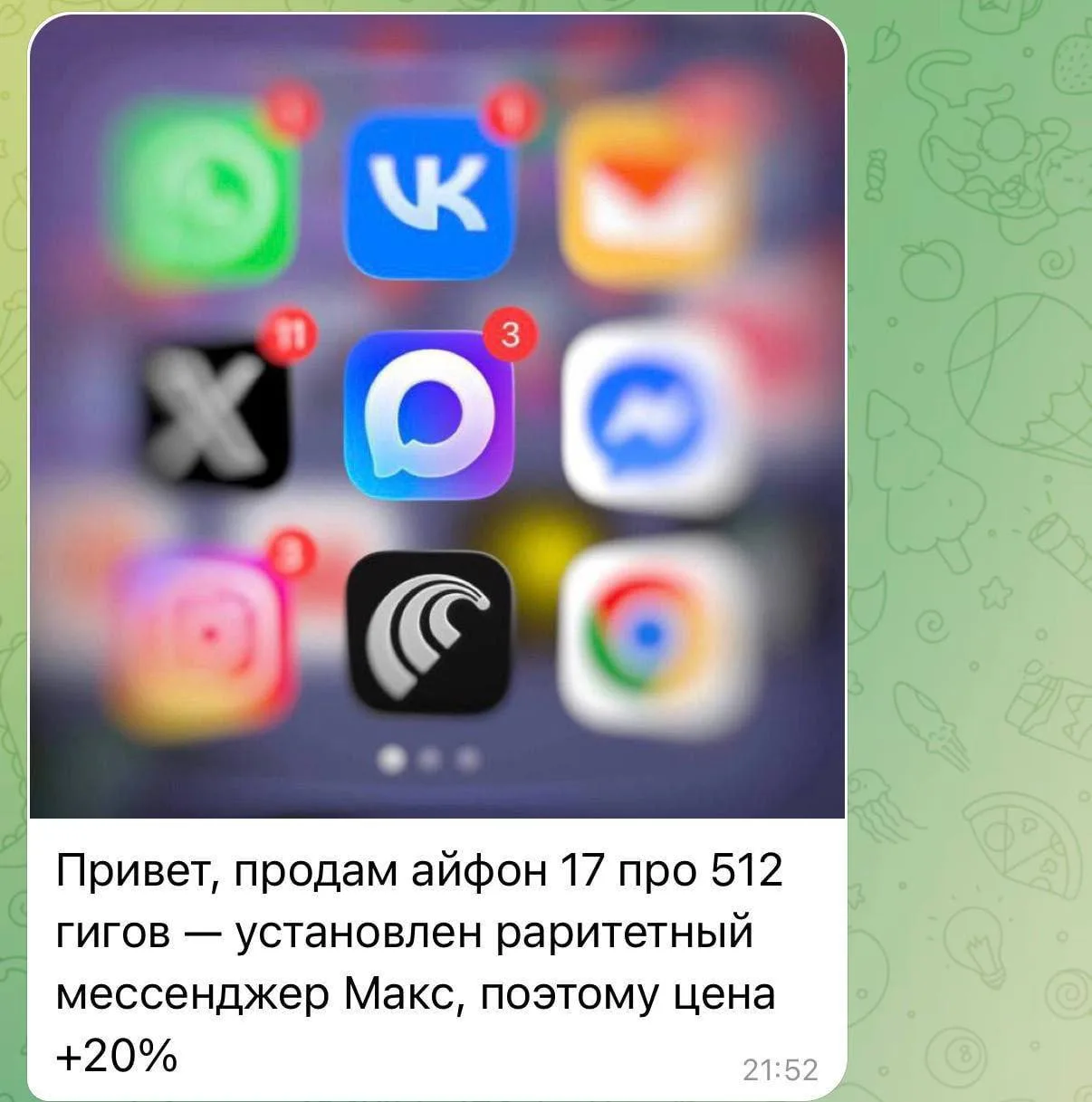 Изображение из сообщения канала