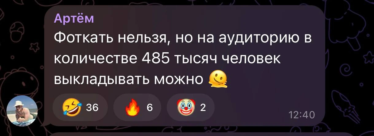 Изображение из сообщения канала
