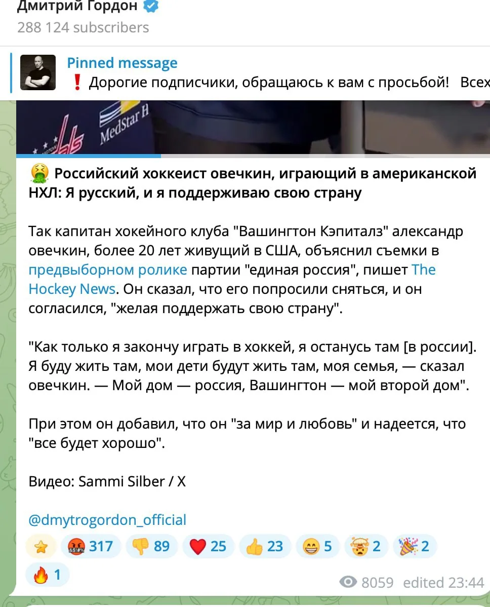 Изображение из сообщения канала