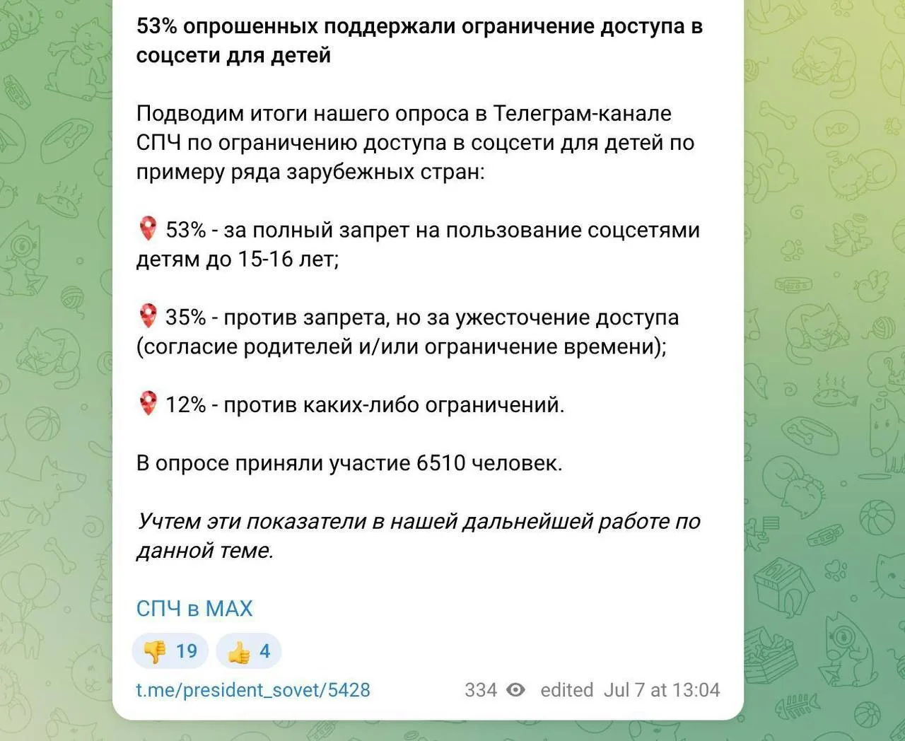 Изображение из сообщения канала