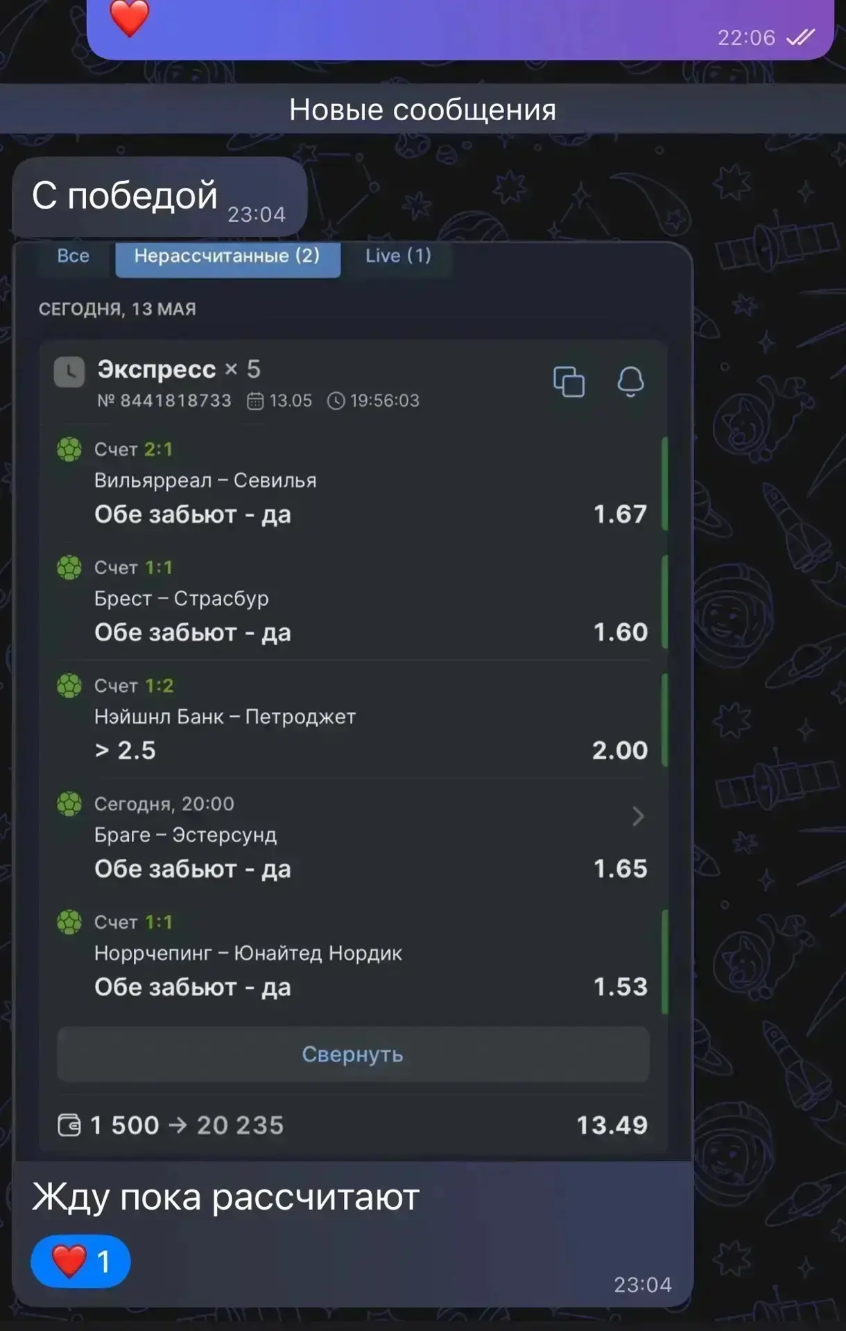 Изображение из сообщения канала