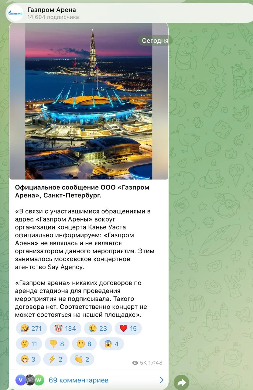 Изображение из сообщения канала