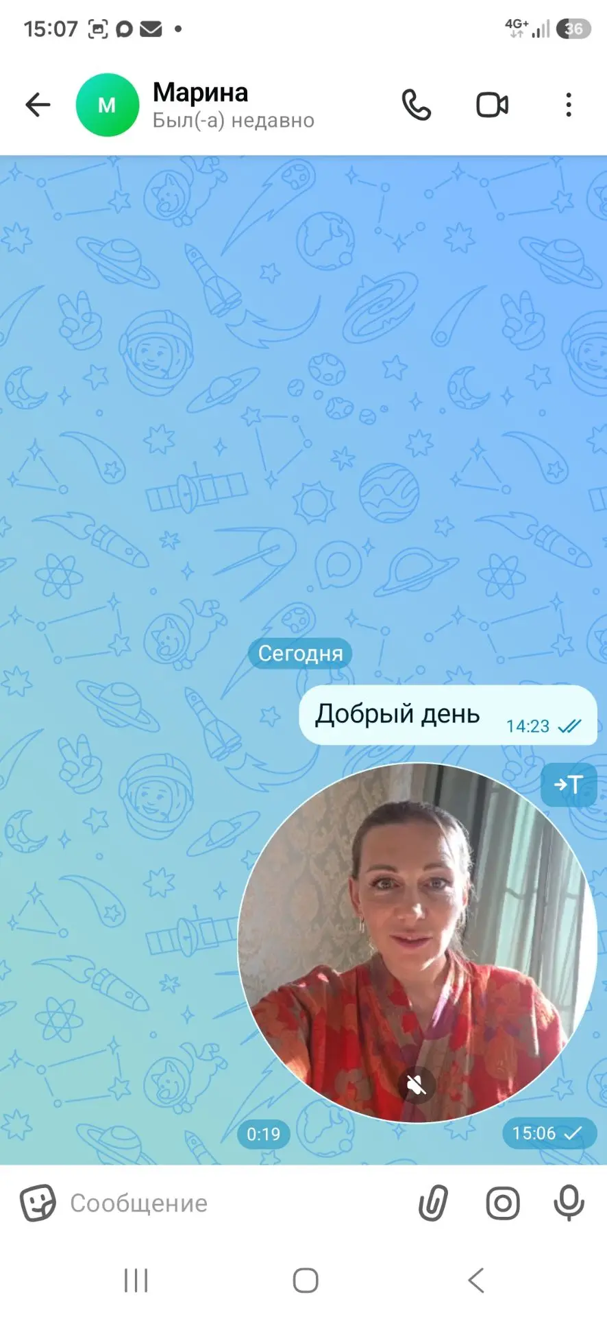 Изображение из сообщения канала