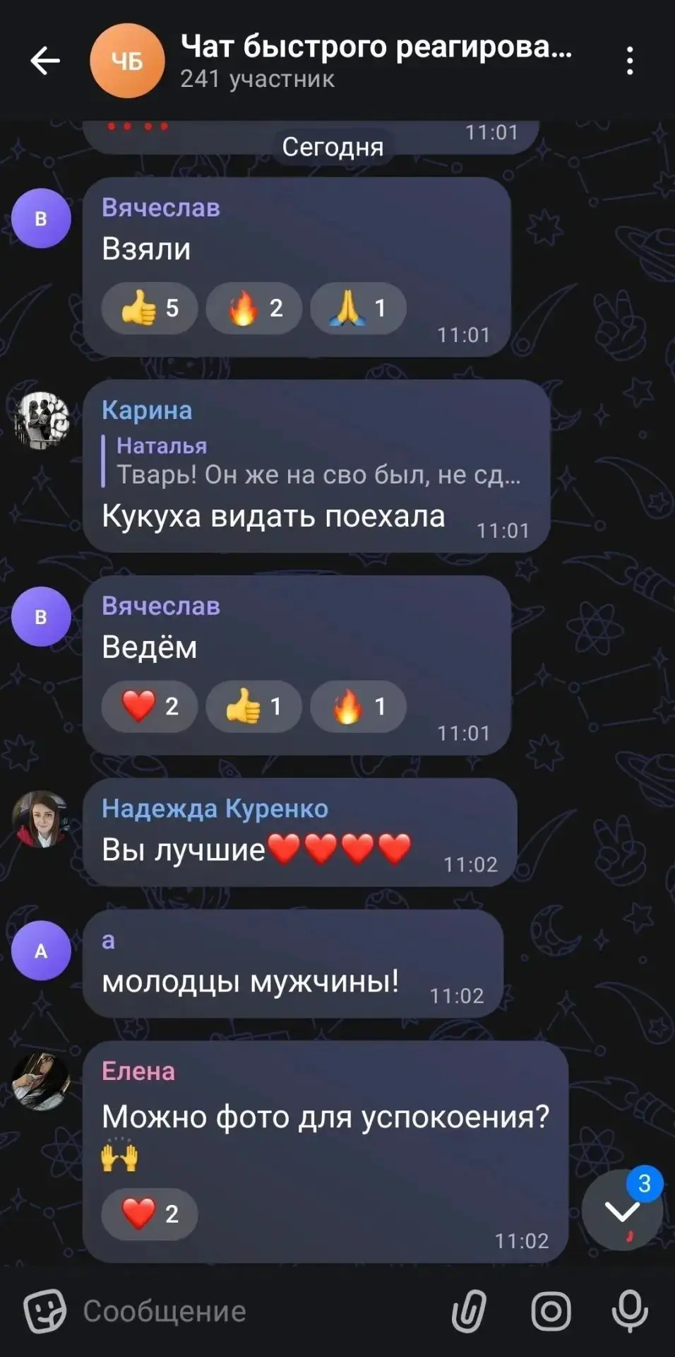 Изображение из сообщения канала