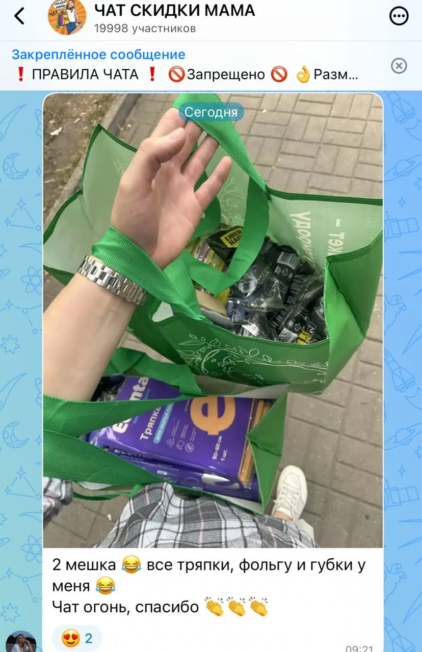Изображение из сообщения канала