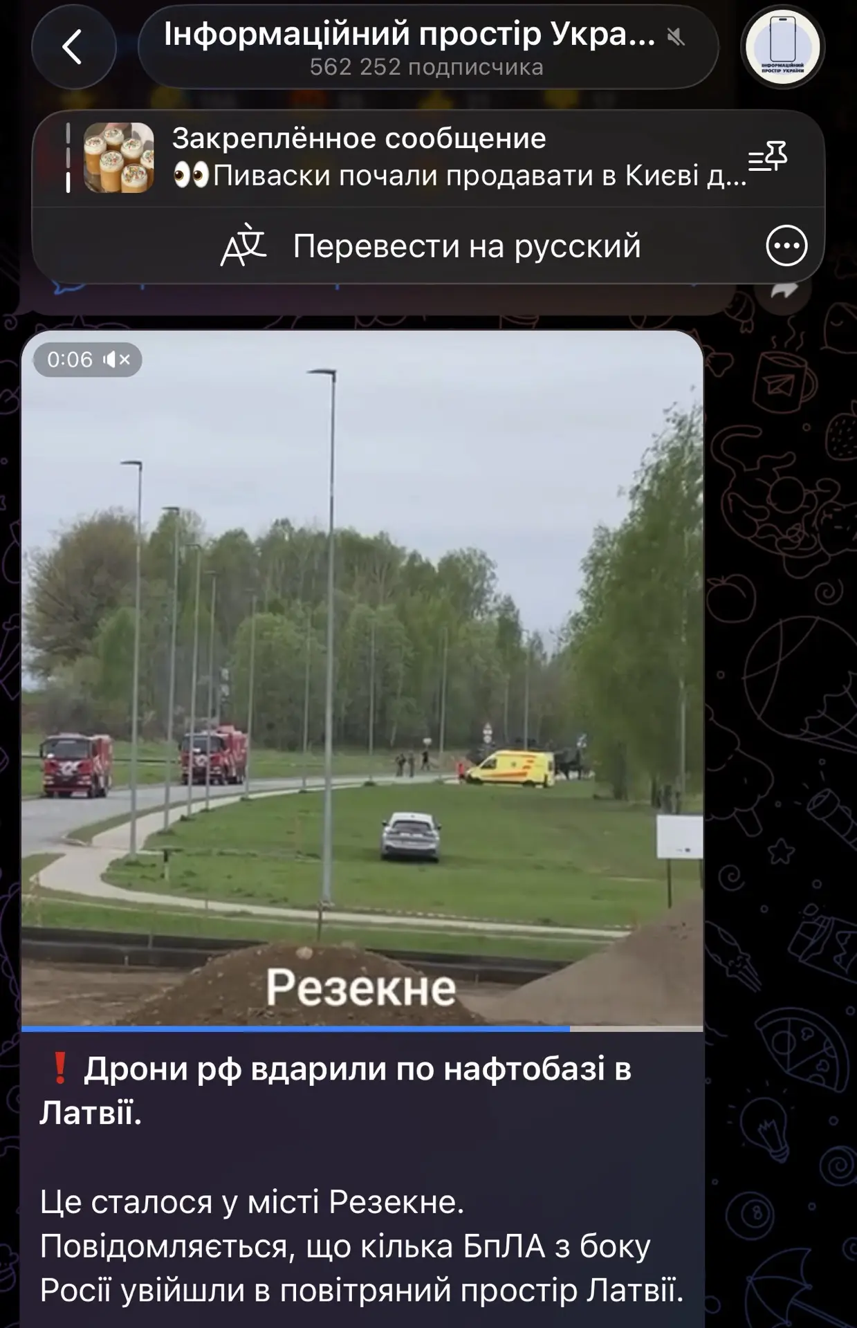Изображение из сообщения канала