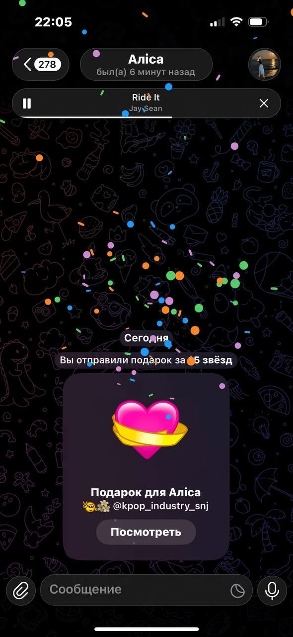 Изображение из сообщения канала