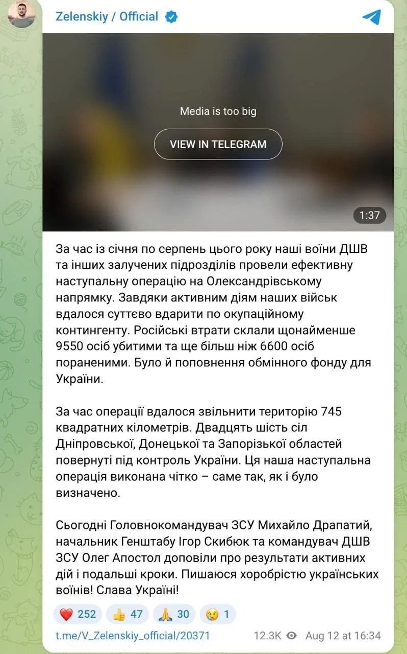 Изображение из сообщения канала