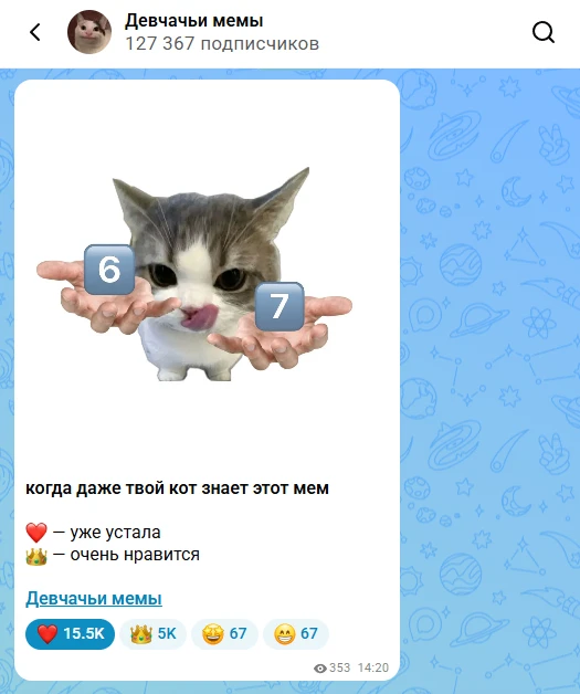 Изображение из сообщения канала