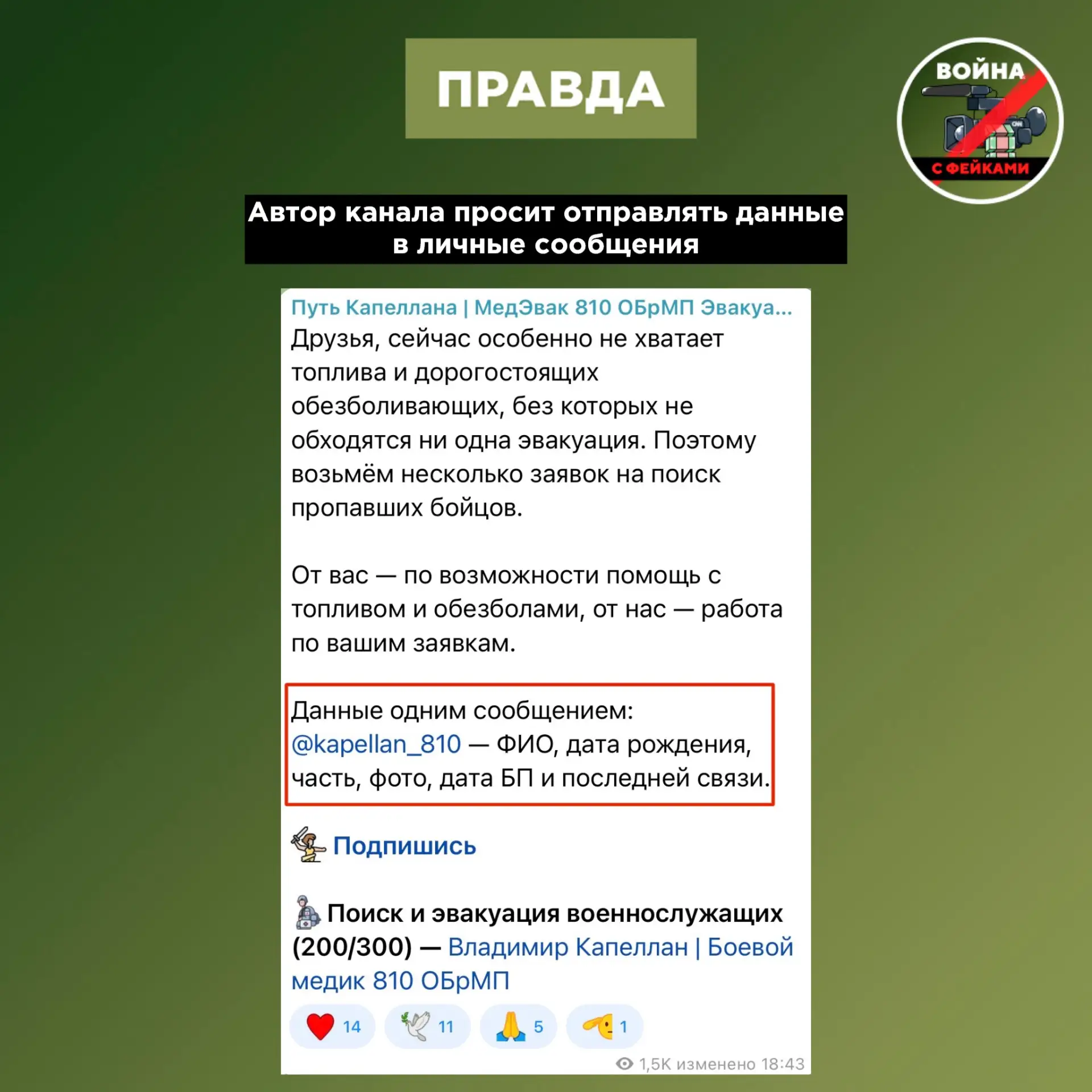 Изображение из сообщения канала