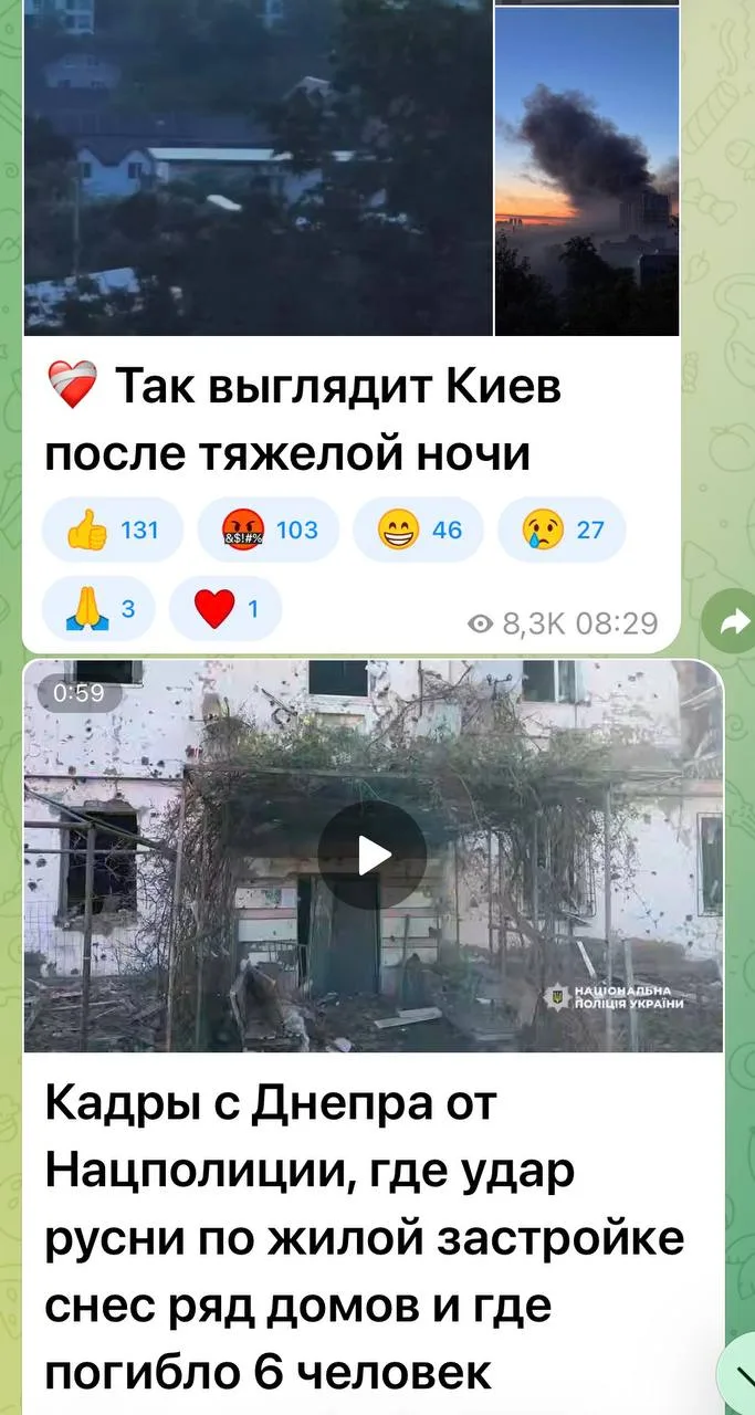 Изображение из сообщения канала