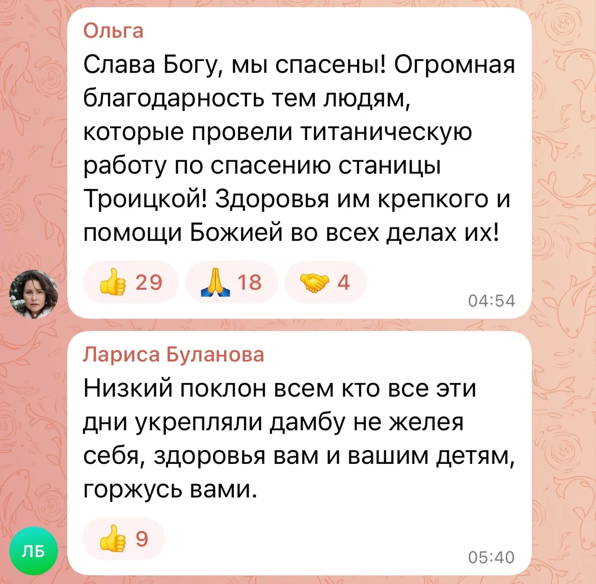 Изображение из сообщения канала