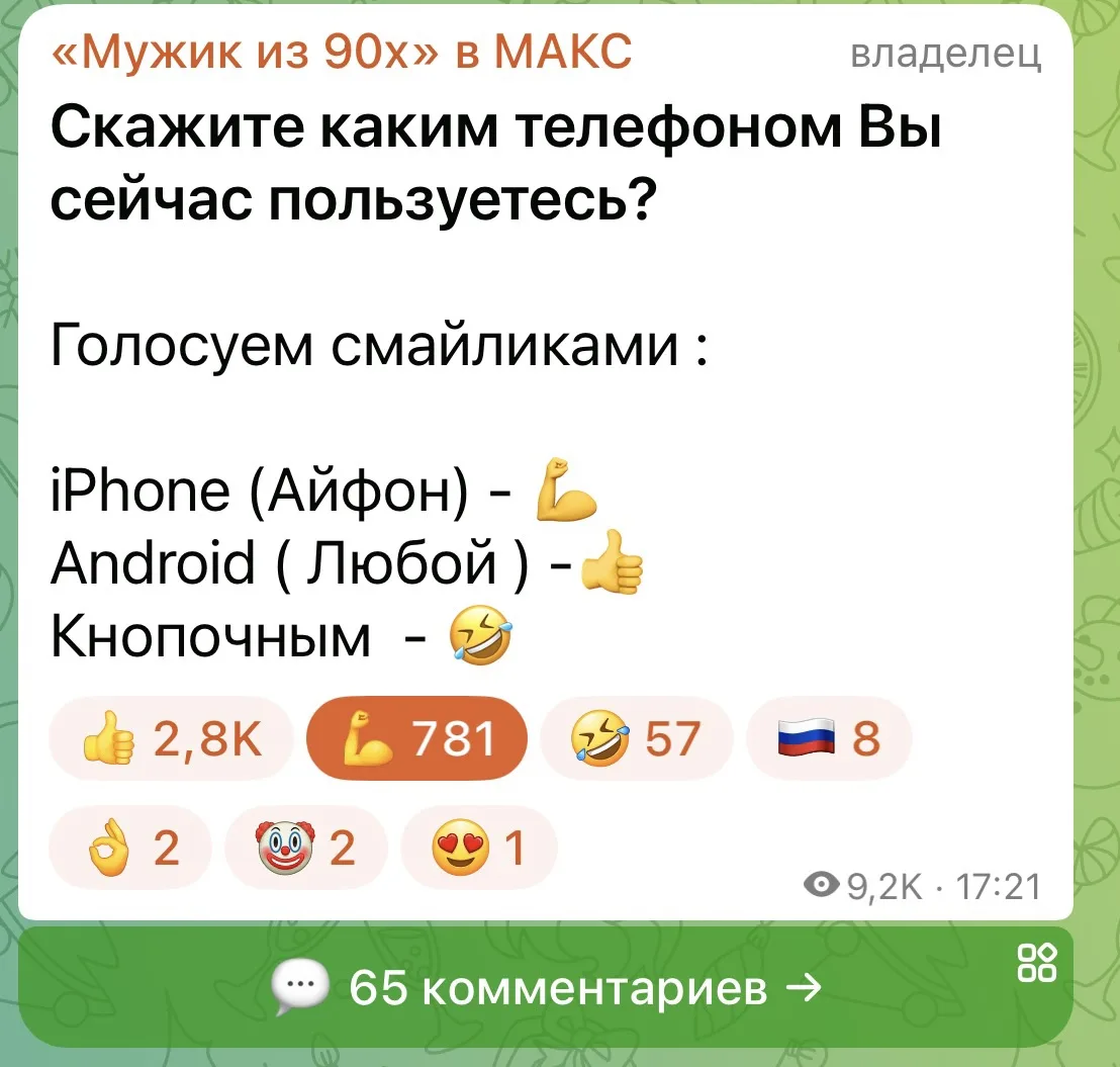 Изображение из сообщения канала