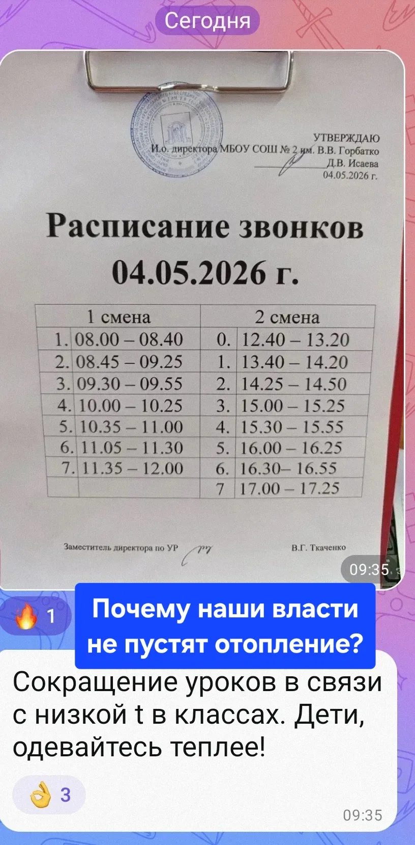 Изображение из сообщения канала