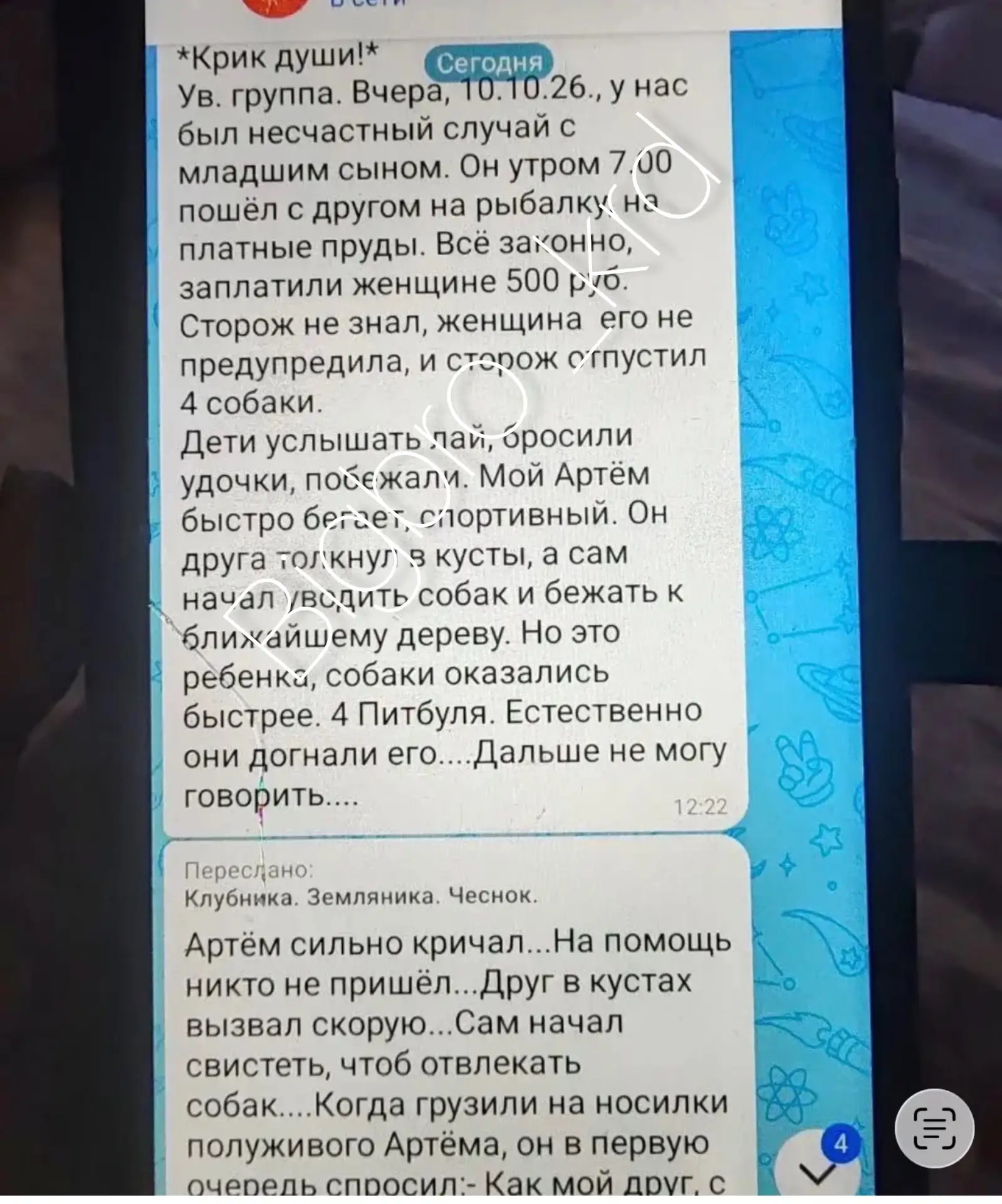 Изображение из сообщения канала