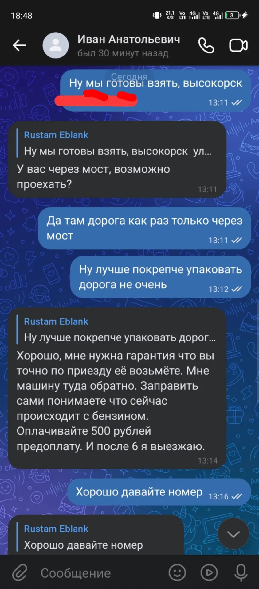 Изображение из сообщения канала