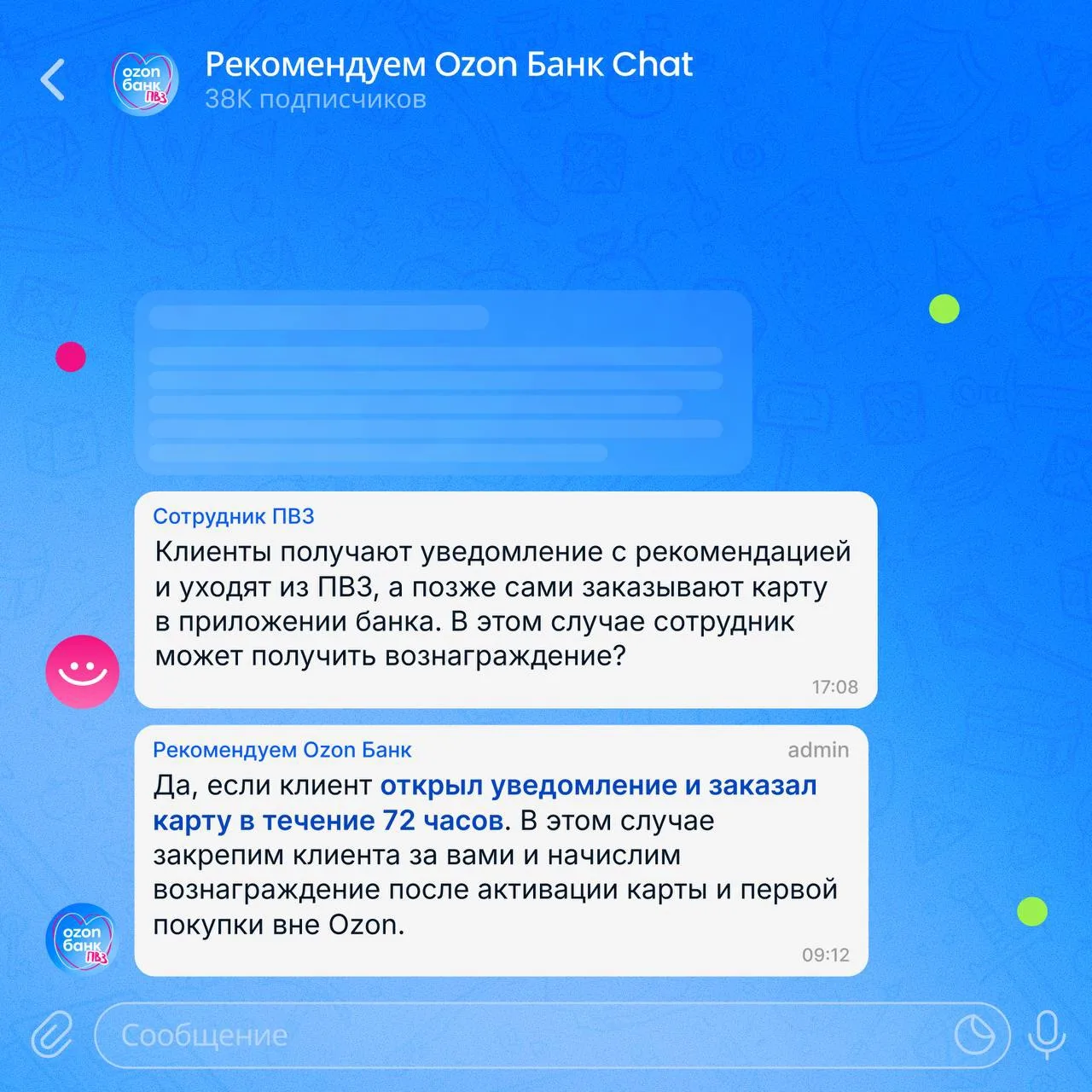 Изображение из сообщения канала
