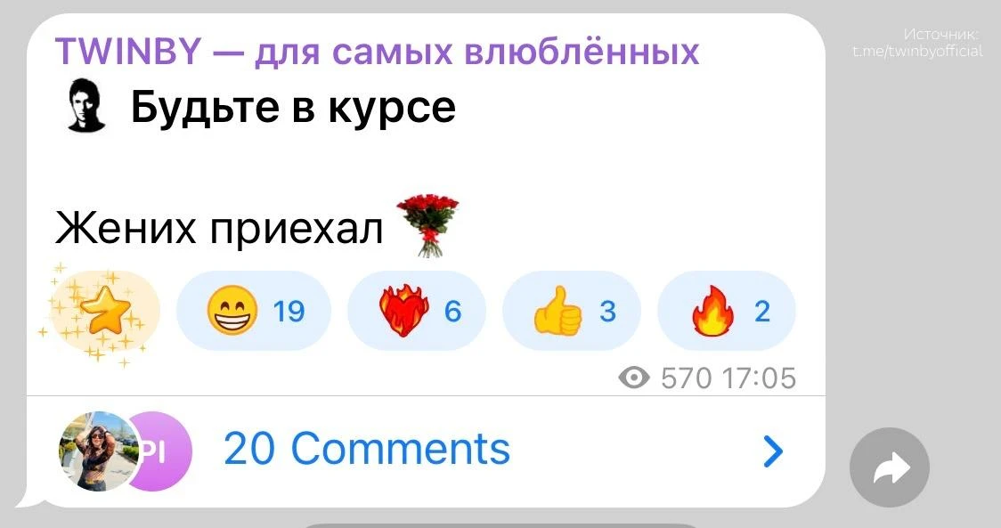 Изображение из сообщения канала