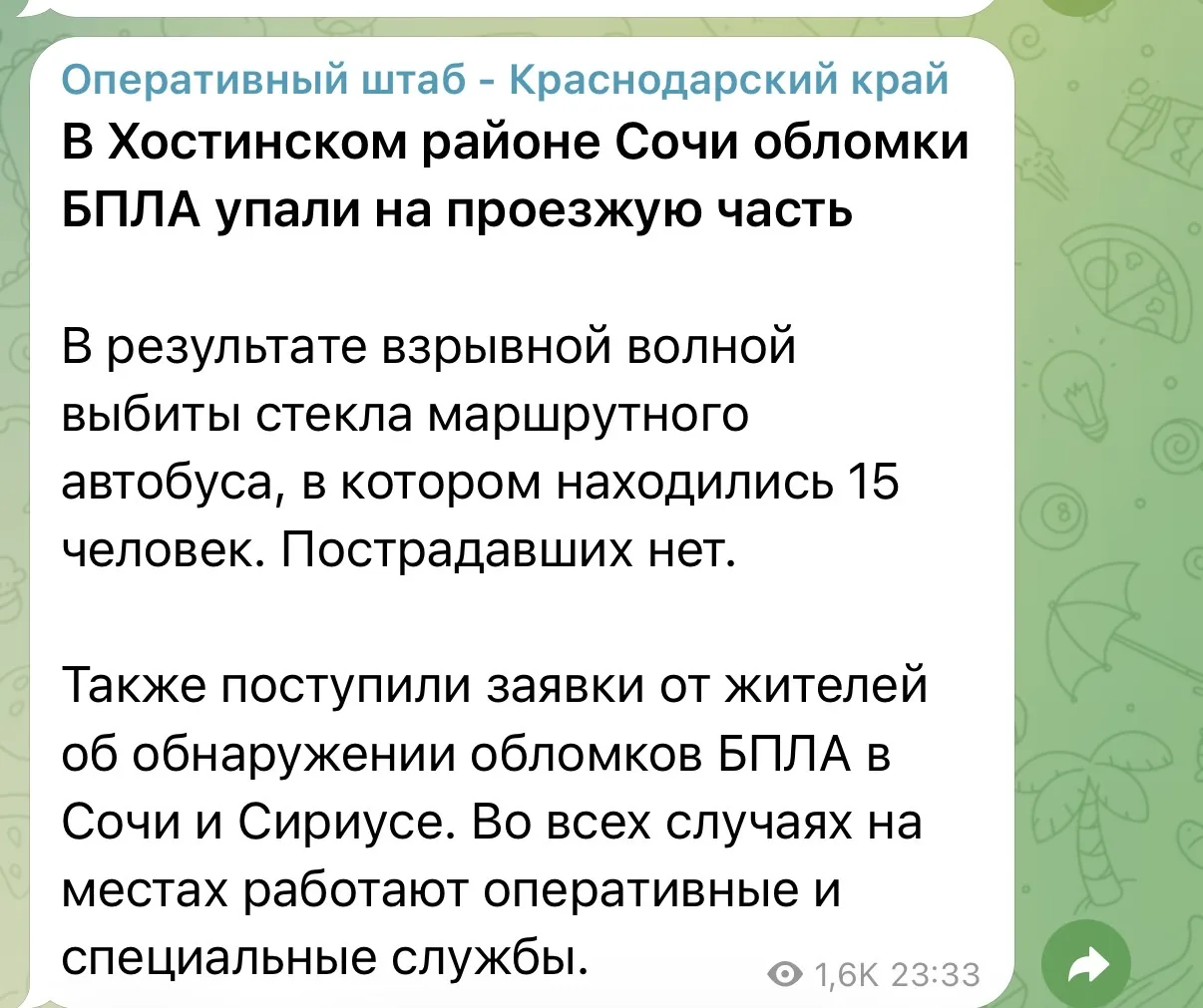 Изображение из сообщения канала