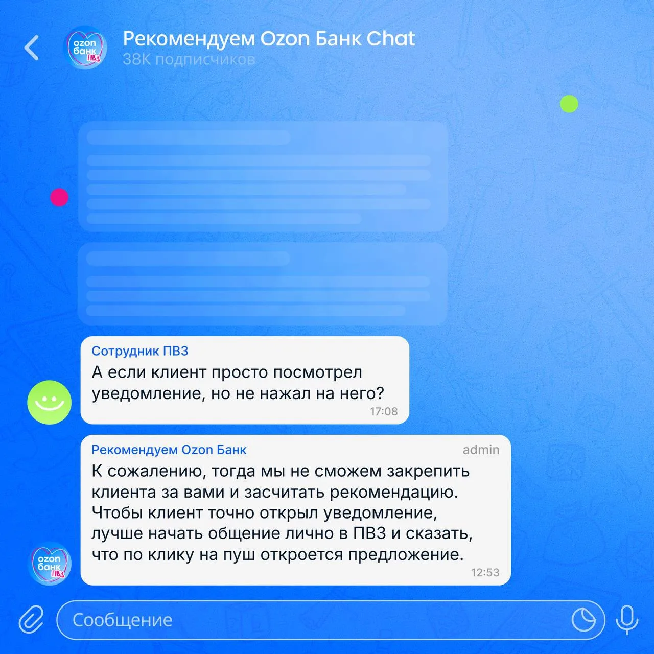 Изображение из сообщения канала
