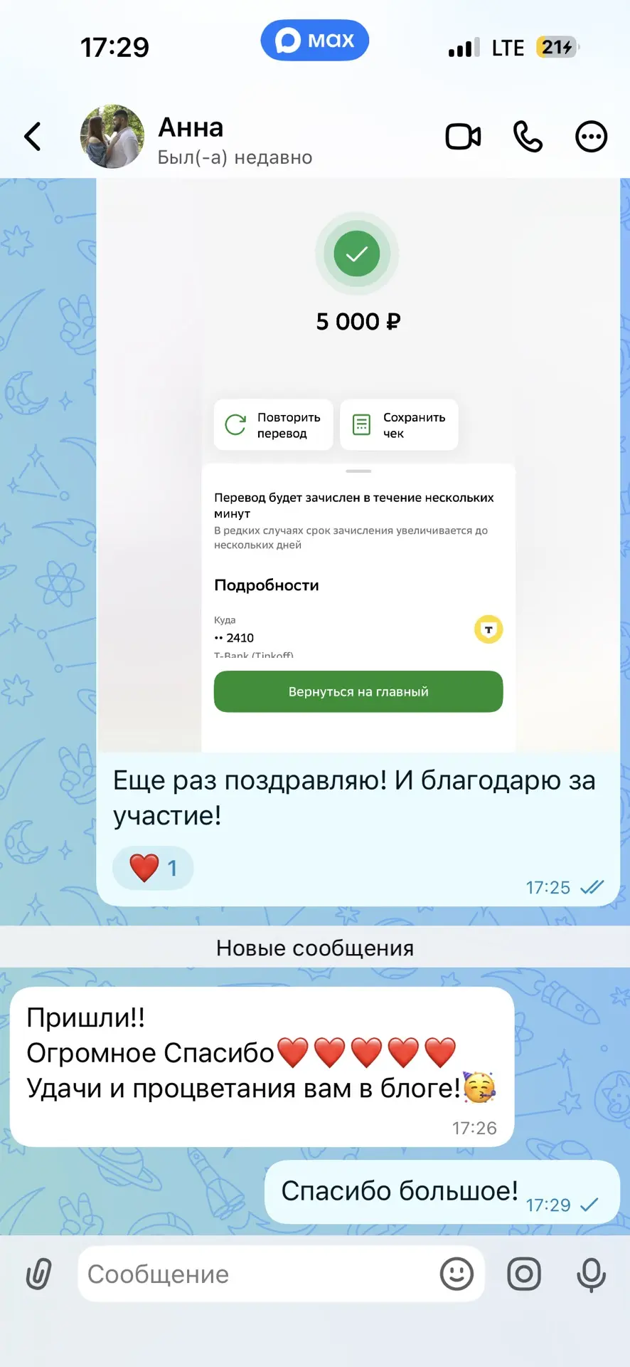 Изображение из сообщения канала