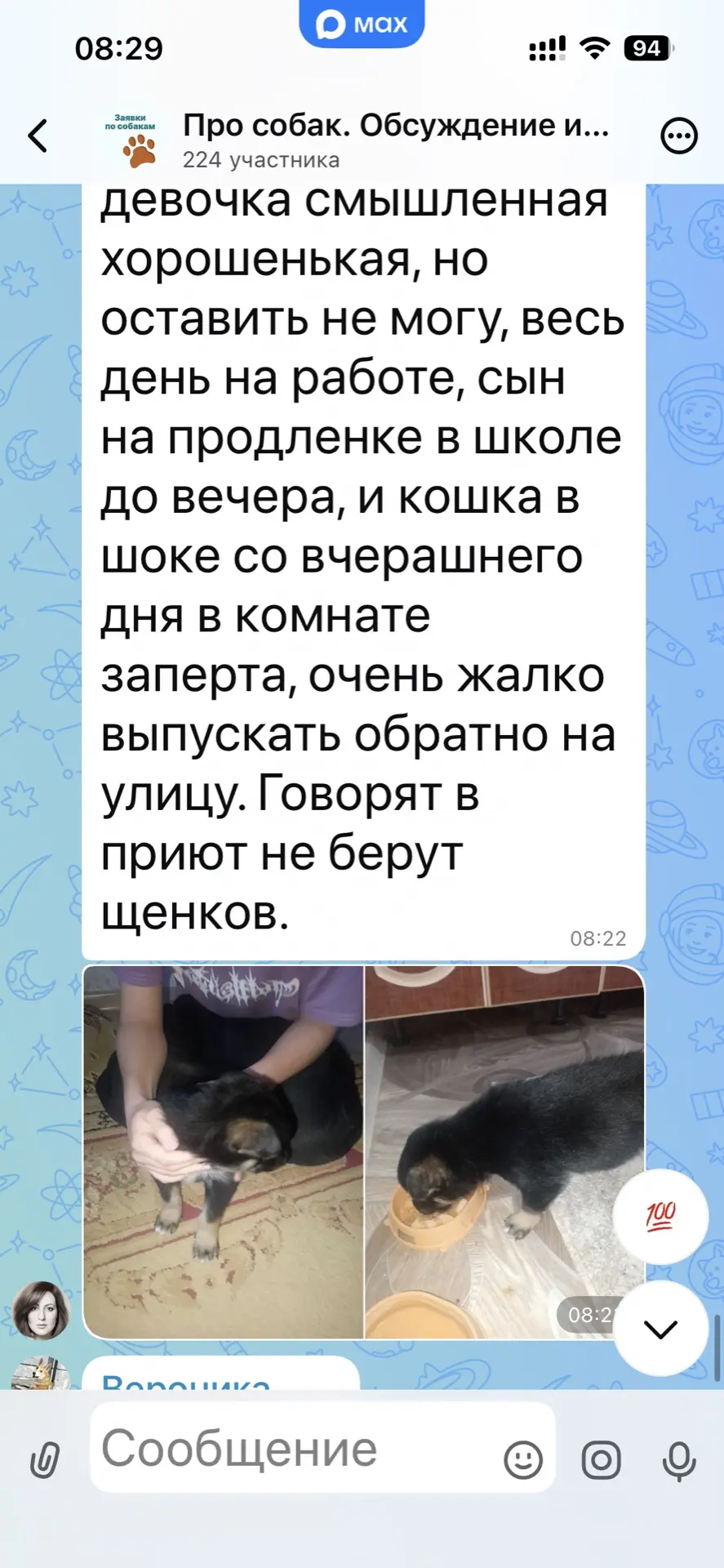 Изображение из сообщения канала