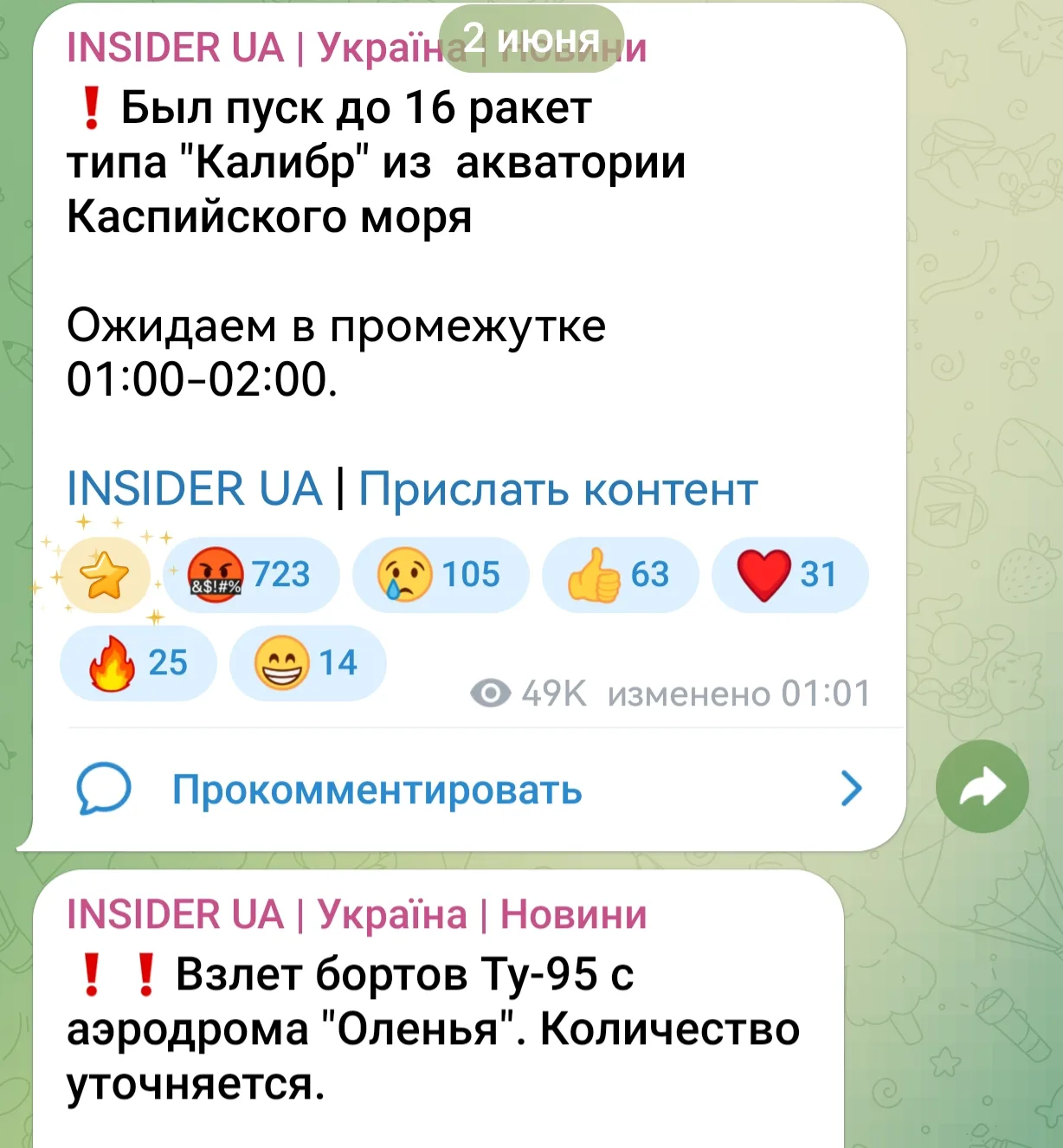 Изображение из сообщения канала